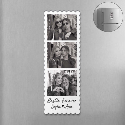 Bestie Forever Personalized Photo Acrylic Magnet - Custom Friendship Keepsake for Best Friends