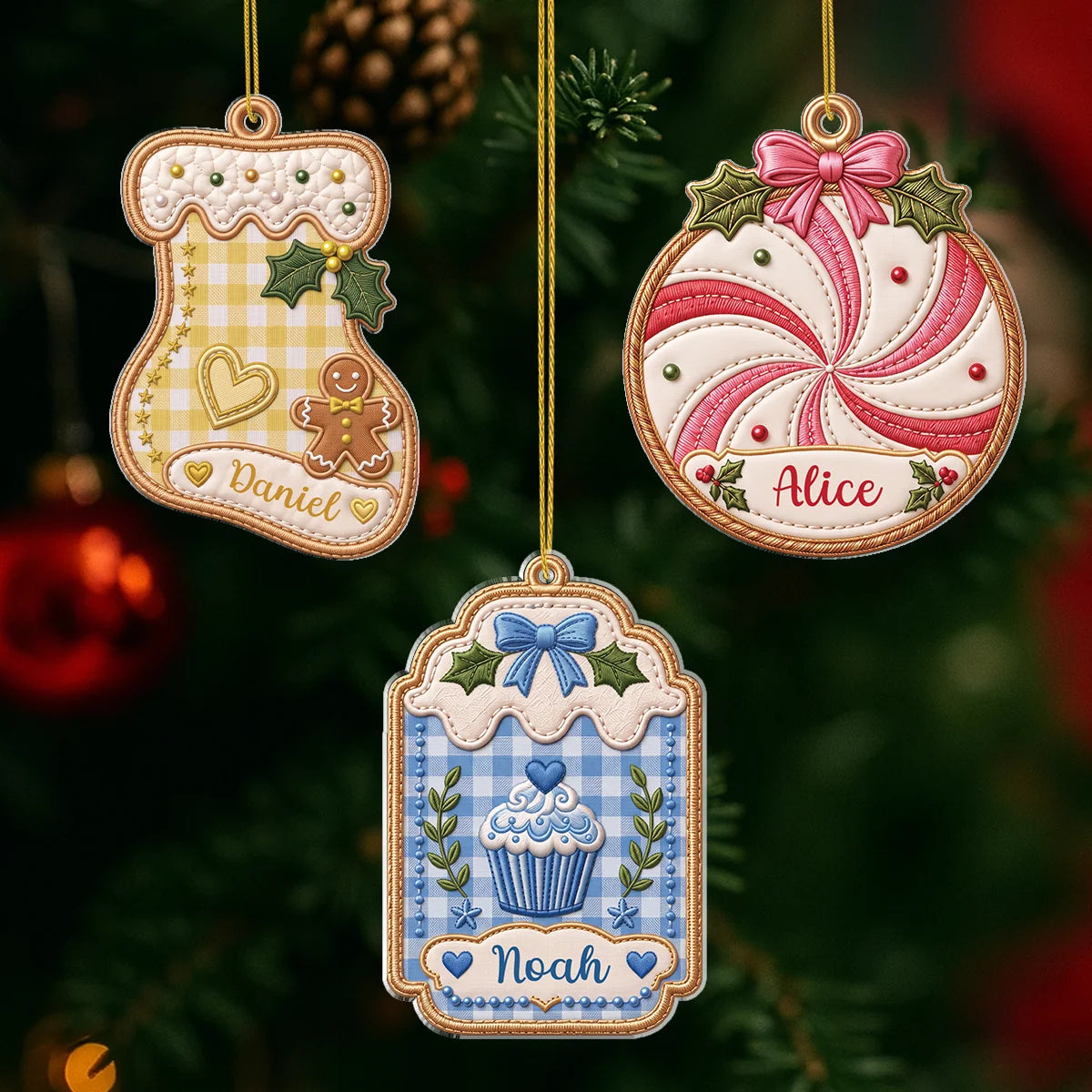 Custom Name Acrylic Ornament - Cute Personalized Christmas Gift for Kids & Family