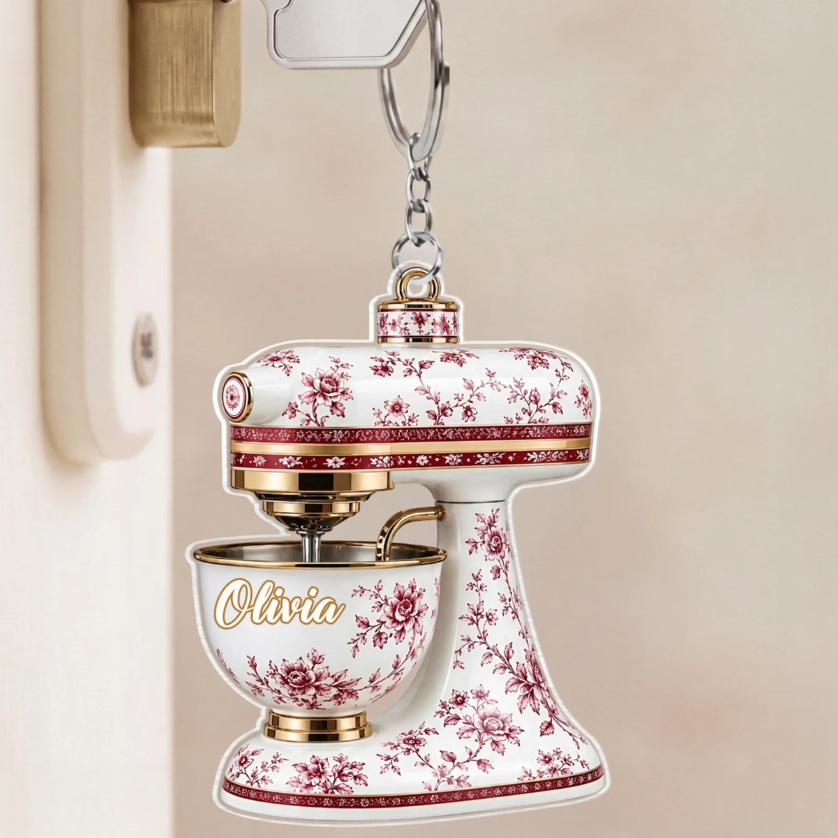 Personalized Kitchen Stand Mixer Acrylic Keychain - Custom Name Gift for Bakers & Pastry Lovers