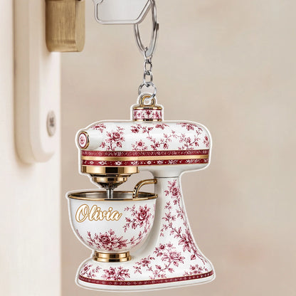 Personalized Kitchen Stand Mixer Acrylic Keychain - Custom Name Gift for Bakers & Pastry Lovers
