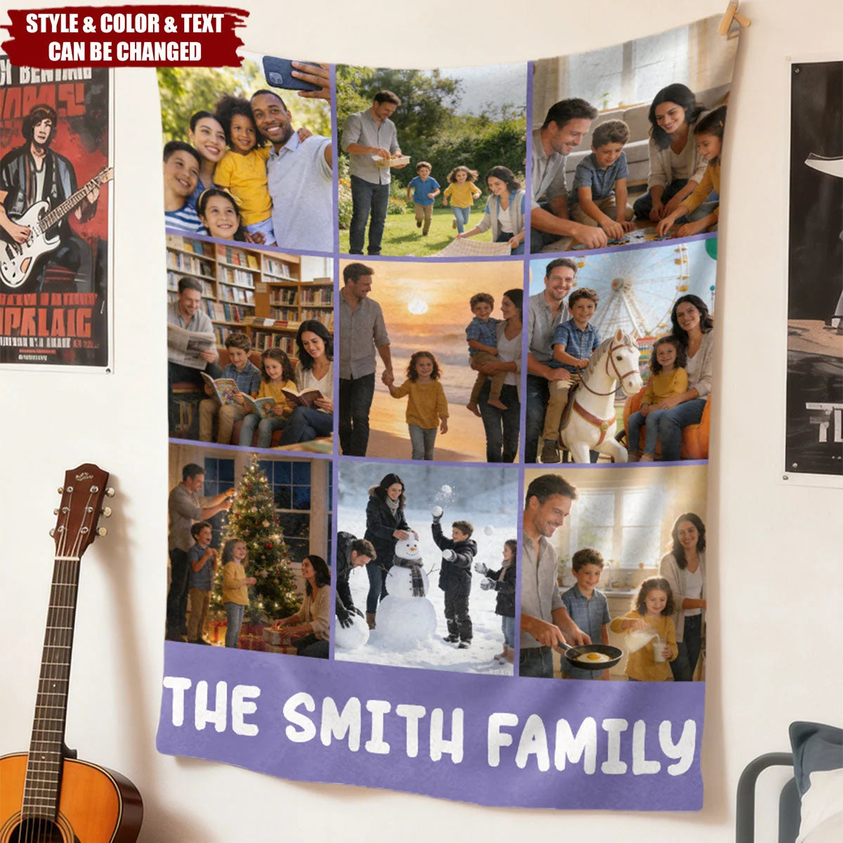 Custom Photo Collage Blanket - Personalized Keepsake Gift for Couples & Family
