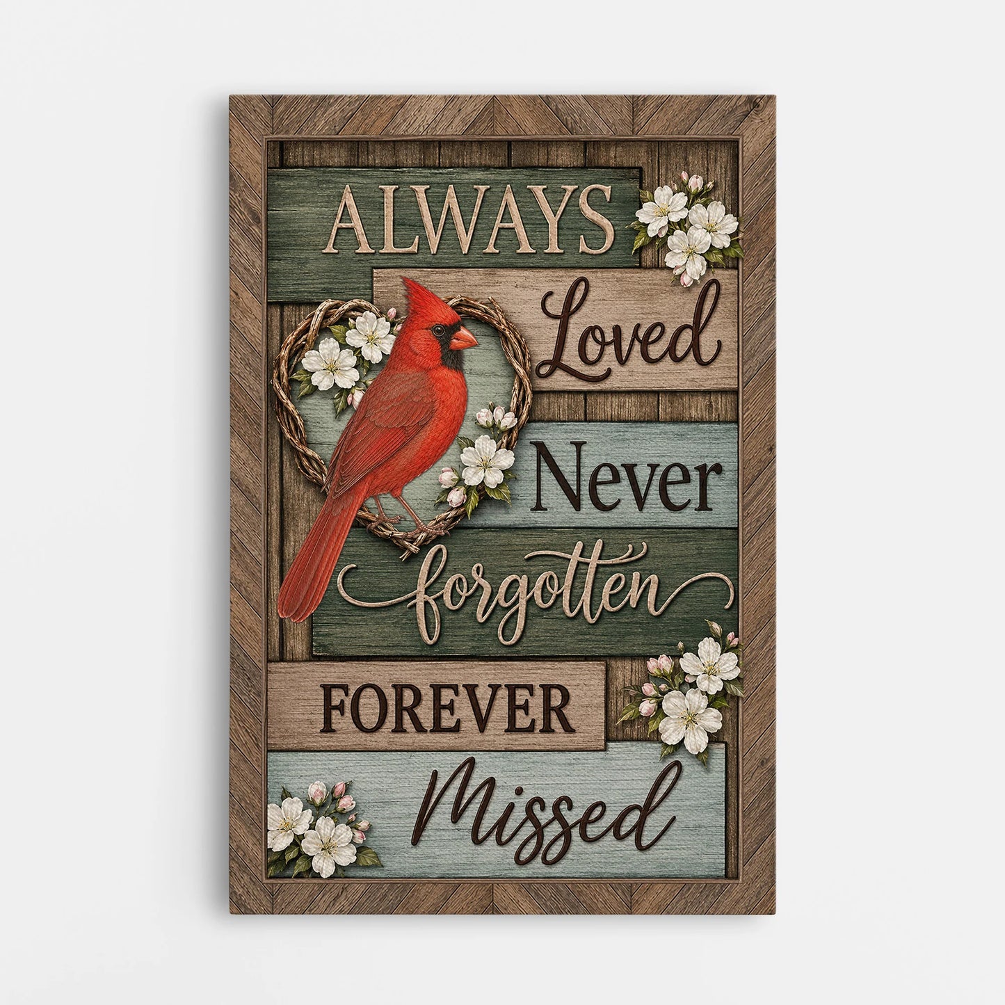 "Always Loved Never Forgotten Forever Missed" Personalized Memorial Canvas / Poster - Custom Sympathy Loss Gift