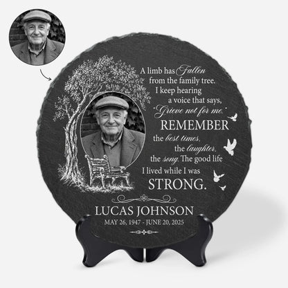 A Limb Has Fallen from the Family Tree - Personalized Photo Memorial Stone for Family