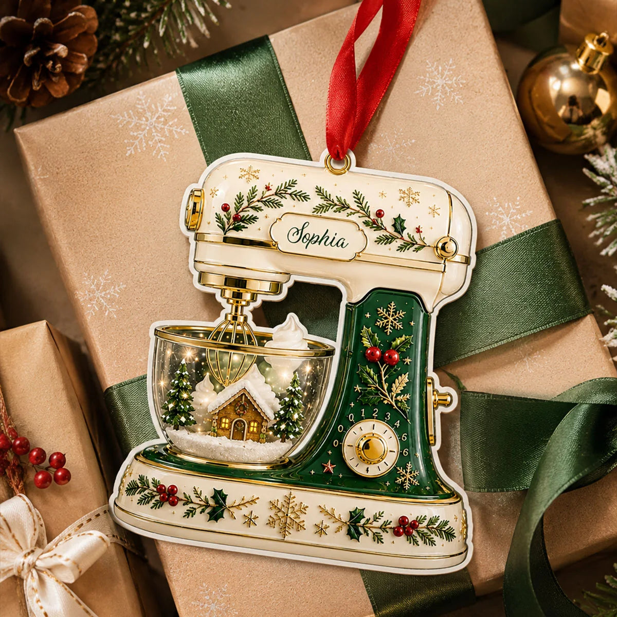 Personalized Baking Mixer Acrylic Ornament - Custom Christmas Keepsake Gift for Bakers