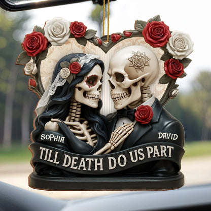 Till death do us part ornament featuring custom skeleton couple for anniversary gift image 7