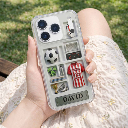 Score Your Goals Personalized Soccer Clear Phone Case - Custom Gift for Sports Fans & Players