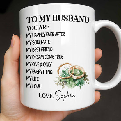 To My Husband You Are My Happily Ever After, Wedding Rings & Floral Design