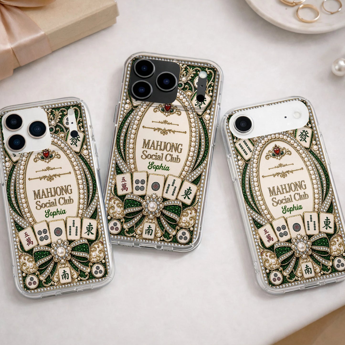 Personalized Mahjong Clear Phone Case for Mom with personalized design details for meaningful gifting image 10