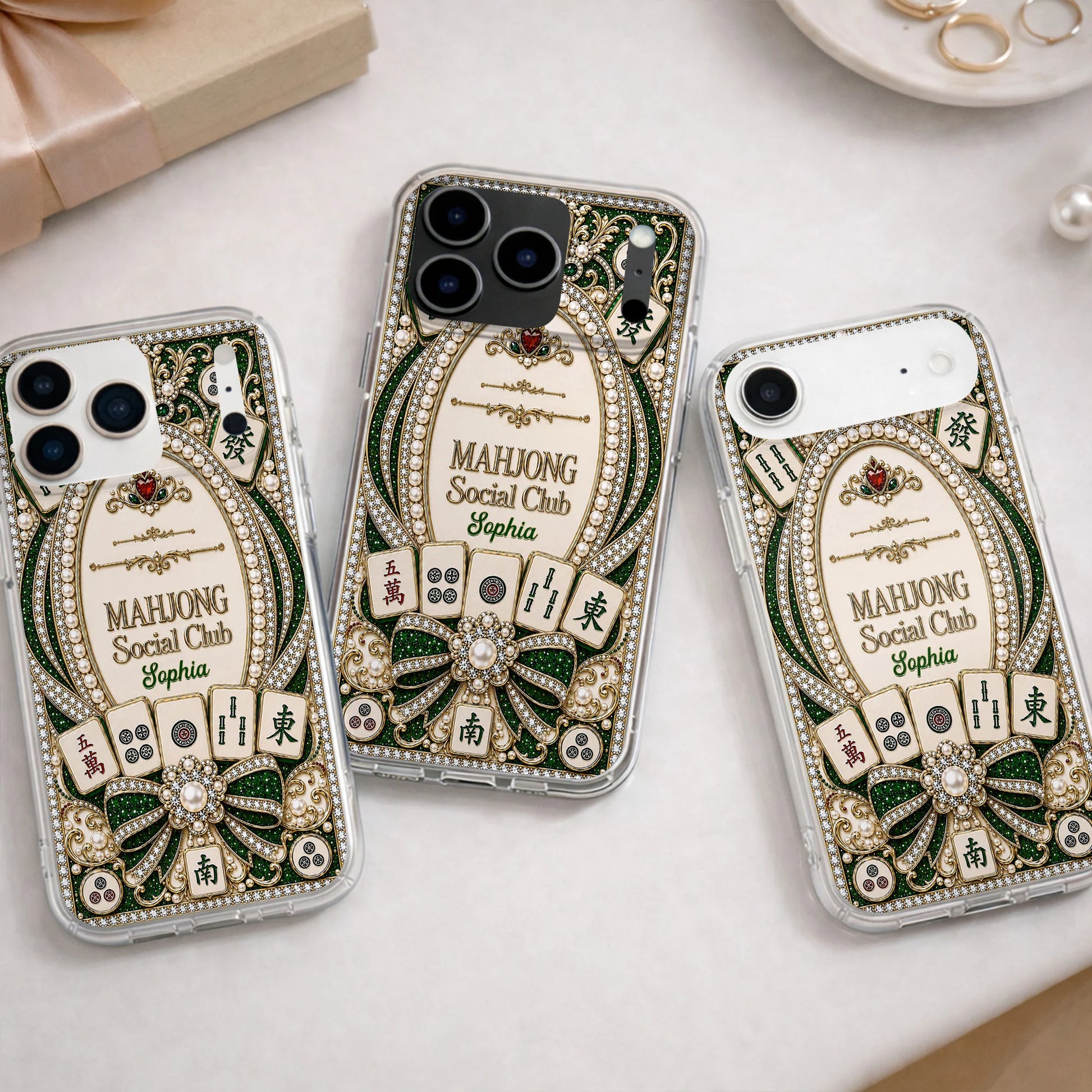 Personalized Mahjong Clear Phone Case for Mom with personalized design details for meaningful gifting image 10