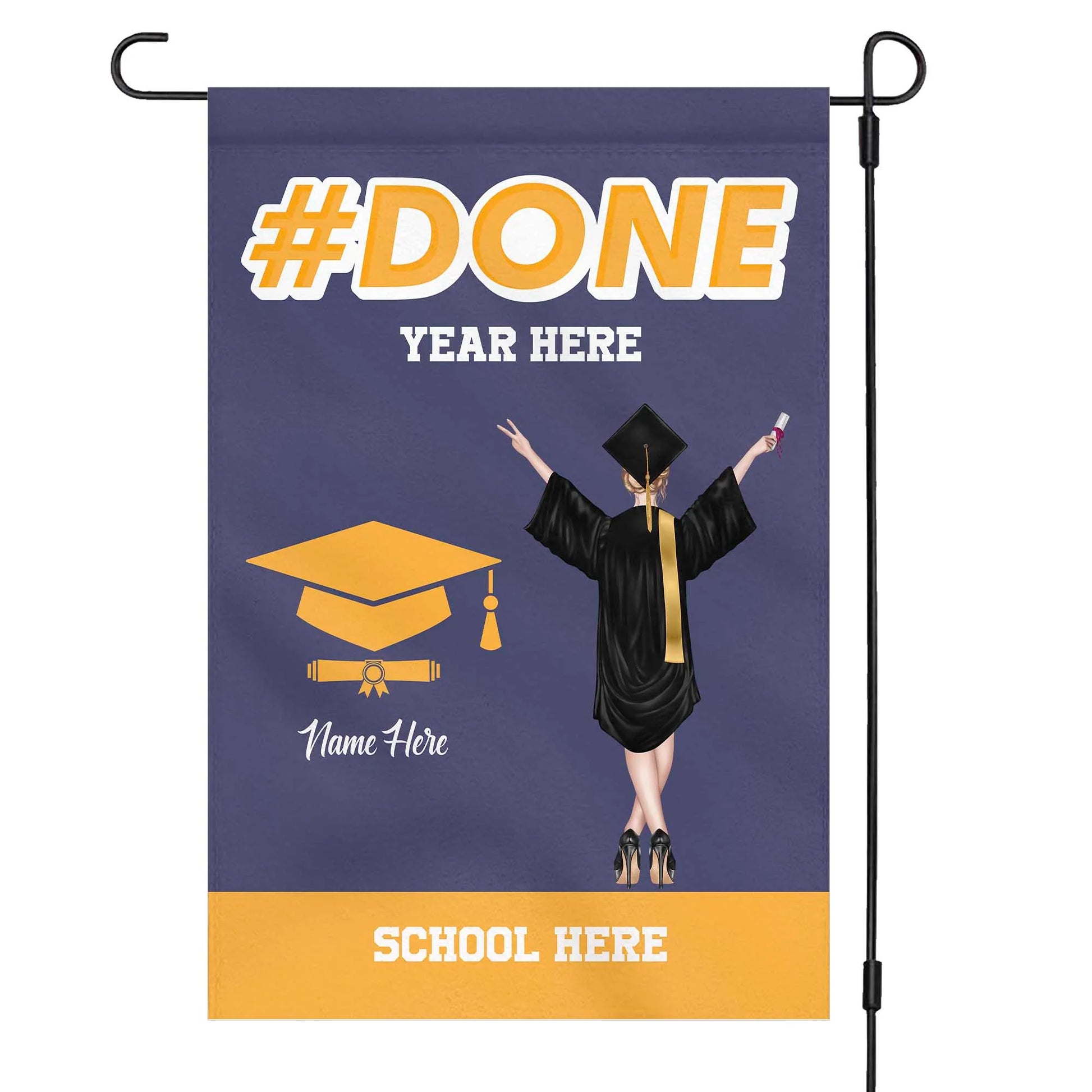 PRINTS10 Done Graduation Garden Flag 12"x18"