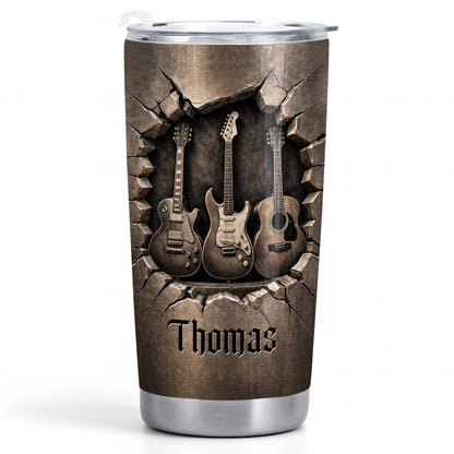 Personalized guitarist tumbler featuring 3D guitar art and custom name - perfect gift for guitar lovers image 10
