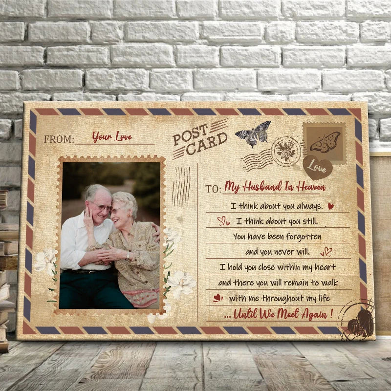 Until We Meet Again Personalized Memorial Canvas / Poster - Custom Wall Art Photo Gift To My Husband In Heaven