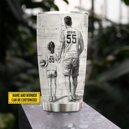 Custom Volleyball Dad Tumbler for Dad with personalized design details for meaningful gifting image 6