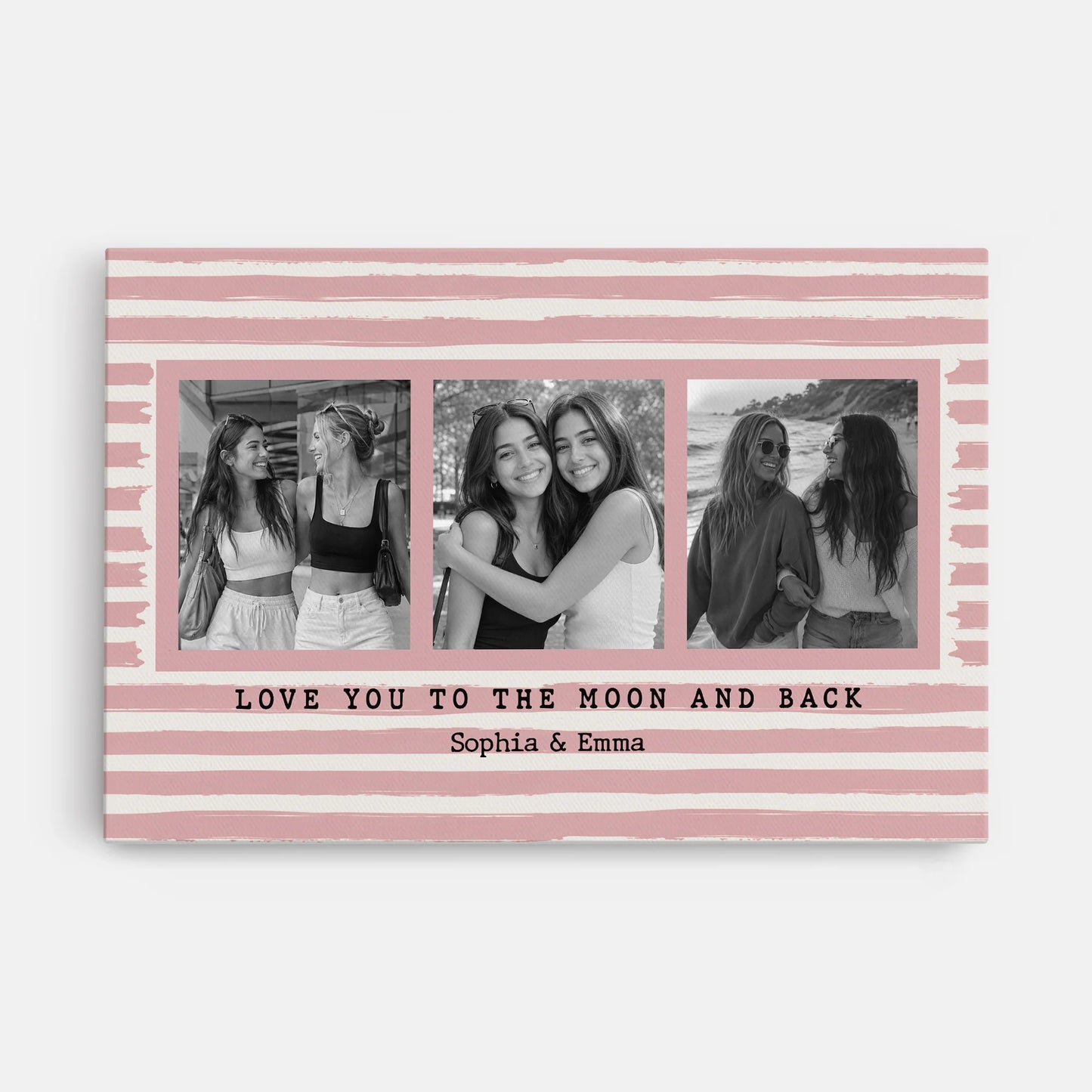Custom Best Friend Photo Canvas for Best Friends with personalized design details for meaningful gifting