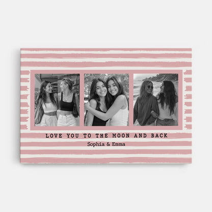 Custom Best Friend Photo Canvas for Best Friends with personalized design details for meaningful gifting