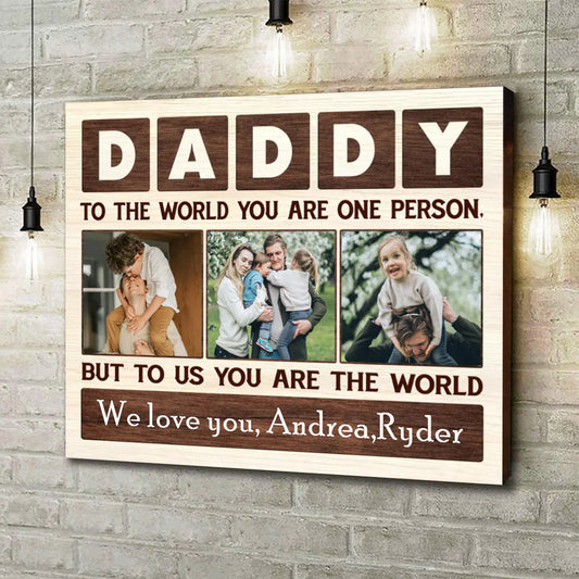 Custom Father's Day Photo Canvas for Dad with personalized design details for meaningful gifting
