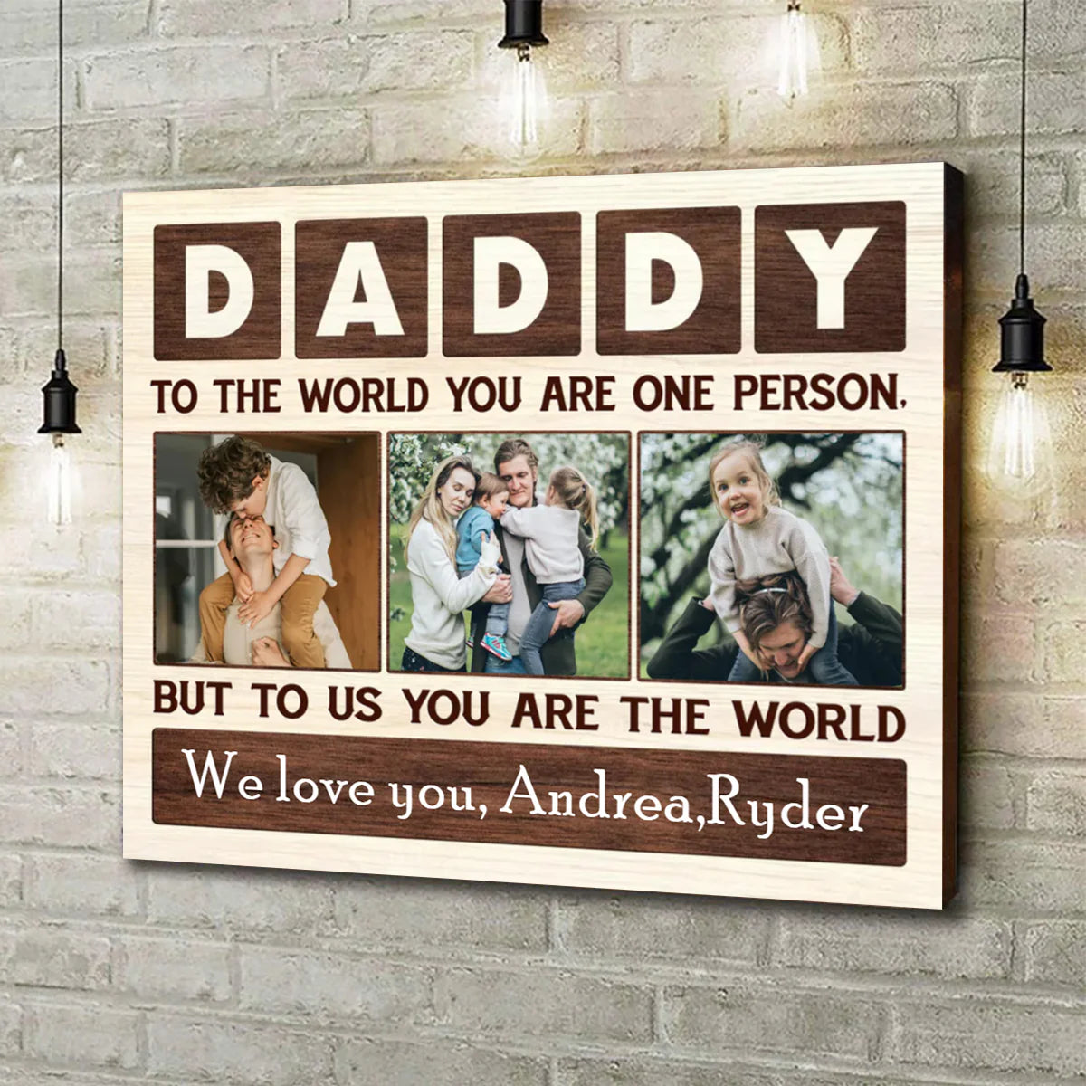 Custom Father's Day Photo Canvas for Dad with personalized design details for meaningful gifting