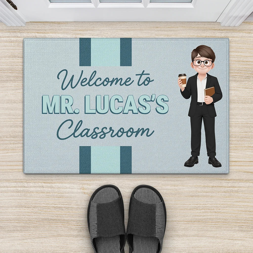 "Welcome to Classroom" Custom Teacher Doormat - Personalized Back to School Gift