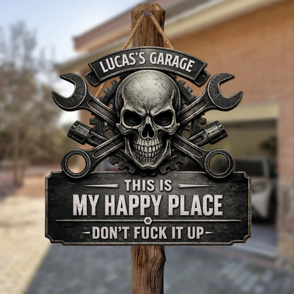 Personalized Garage Wood Sign personalization view for Dad