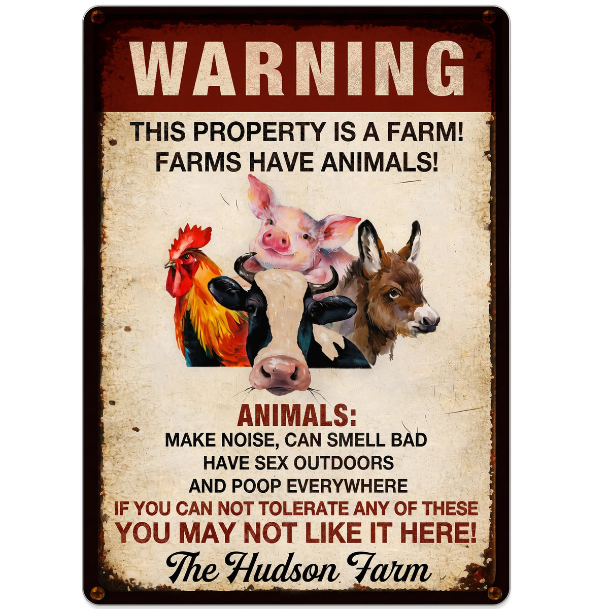 Warning This Property Is A Farm With Farm Animals