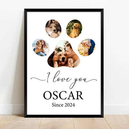 Personalized Dog Paw Photo Collage Canvas for Mom with personalized design details for meaningful gifting image 7