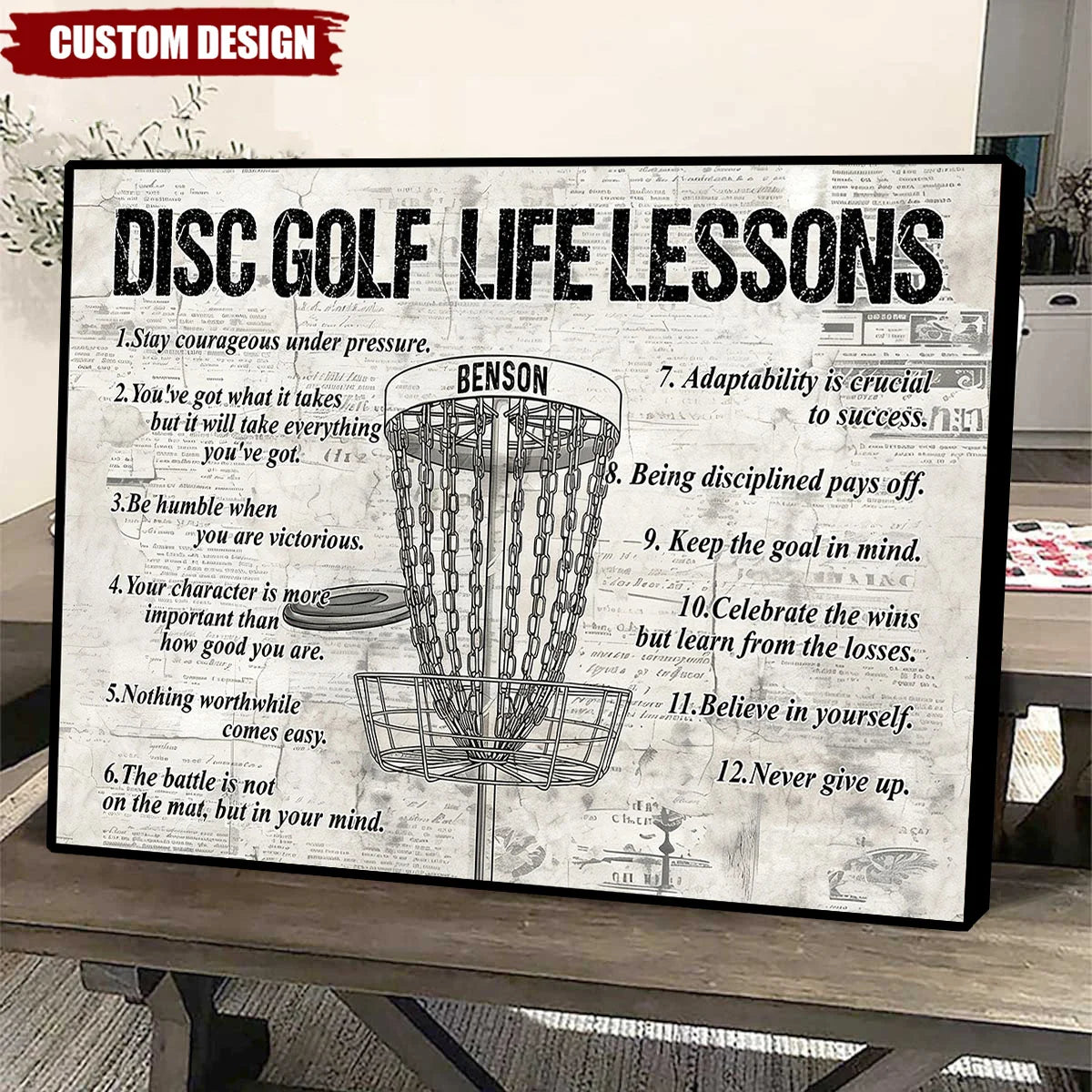 Disc Golf Life Lessons Personalized Canvas / Poster - Custom Disc Golf Wall Art Gift for Players