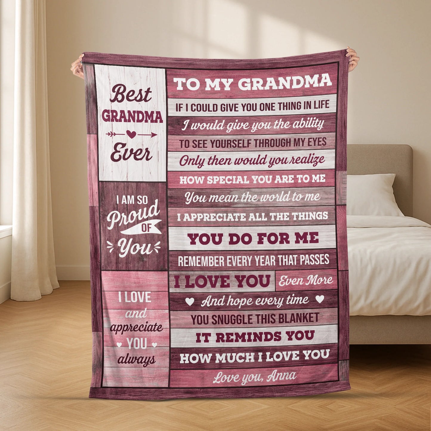 To My Grandma Grandpa Best Ever Personalized Blanket - Custom Grandparents Birthday Gifts
