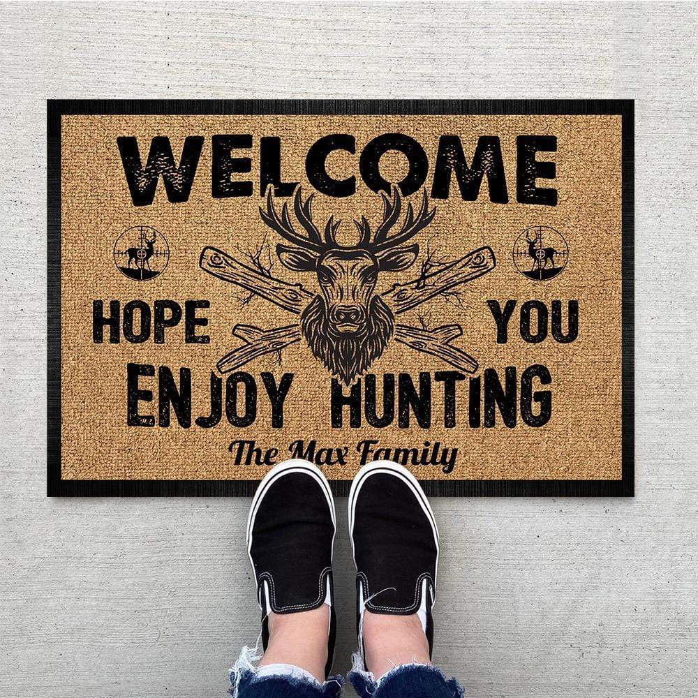 PRINTS10 Welcome Hope You Enjoy Hunting Doormat, Welcome Mats, Gift For Hunting Lovers HN590