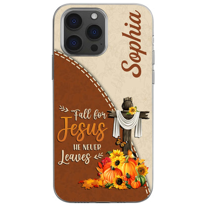 Fall For Jesus He Never Leaves Cross and Pumpkins