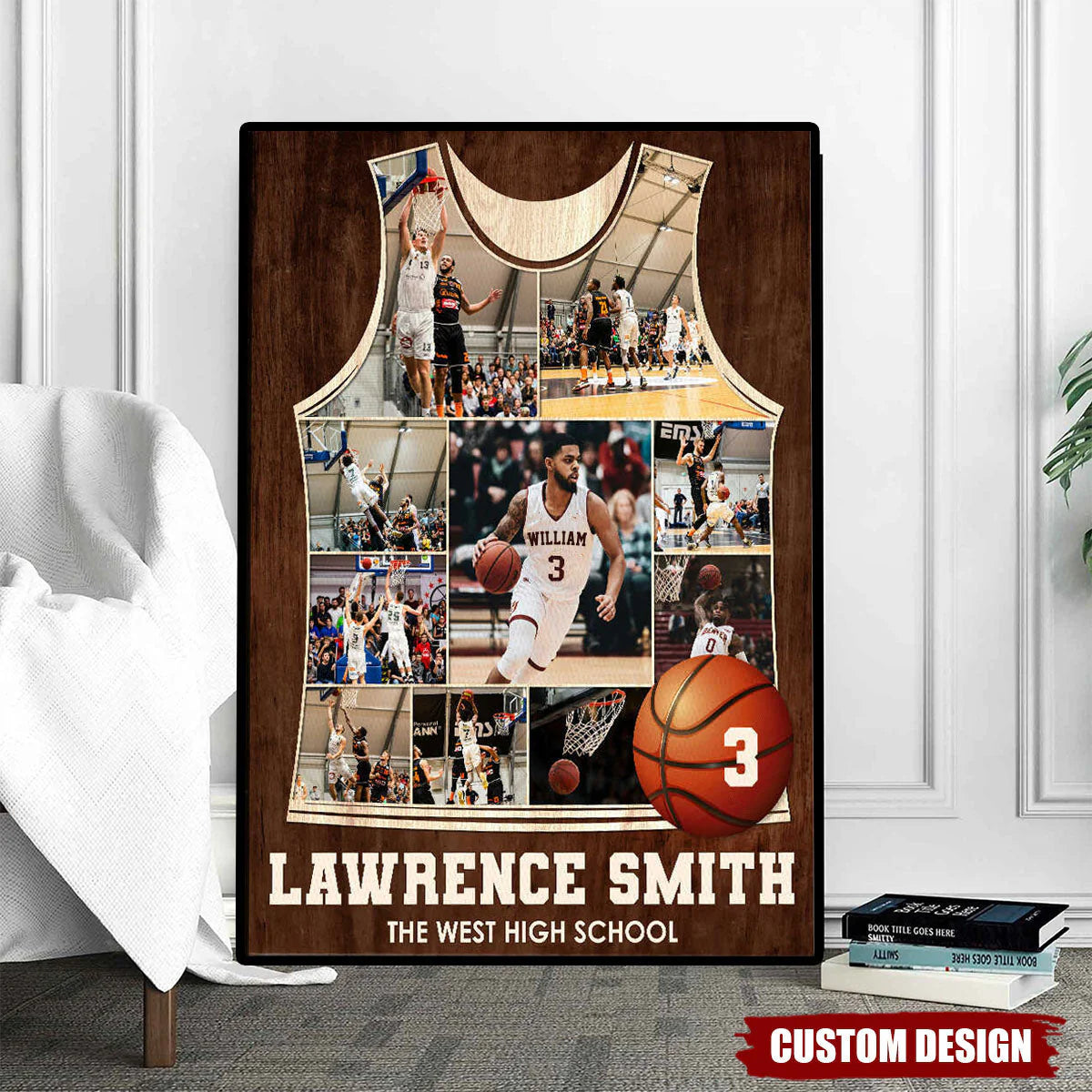 Personalized Basketball Photo Collage Canvas for Son/Grandson image 6