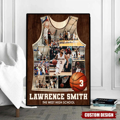 Personalized Basketball Photo Collage Canvas for Son/Grandson image 6