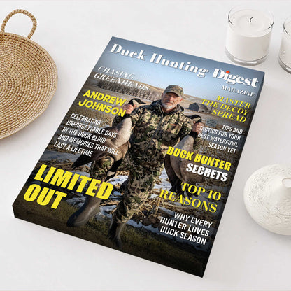 Personalized Duck Hunting Magazine Cover Canvas personalization view for Dad