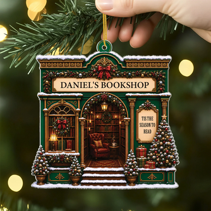 A Reader Lives a Thousand Lives - Personalized Bookshop Acrylic Ornament for Book Lovers