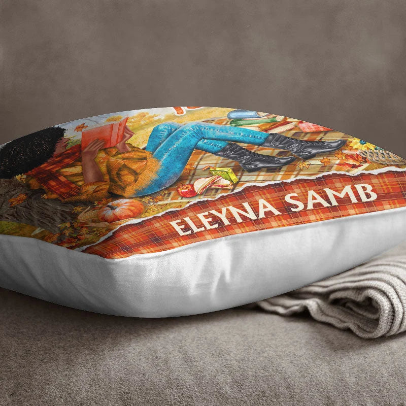 "Just A Girl Who Loves Books" Personalized Pillow - Custom Book Lover Gift for Her