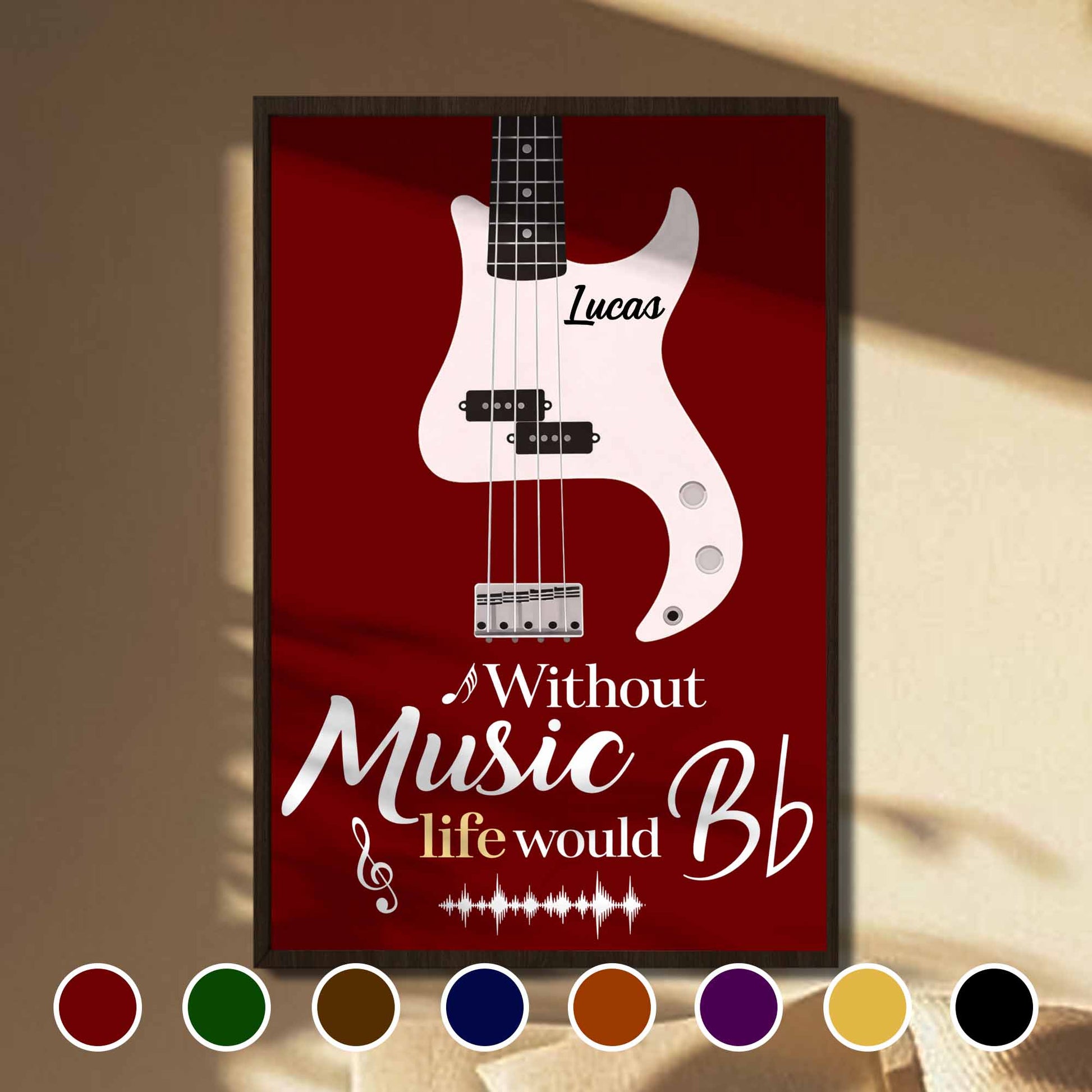 Custom Bass Guitar Music Poster for Dad with personalized design details for meaningful gifting