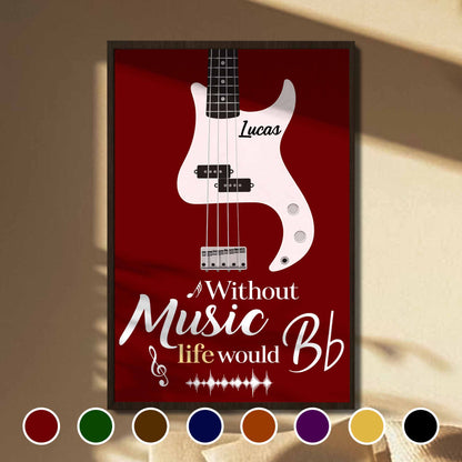 Custom Bass Guitar Music Poster for Dad with personalized design details for meaningful gifting