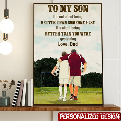 Personalized Soccer Son Poster personalization view for Son/Grandson