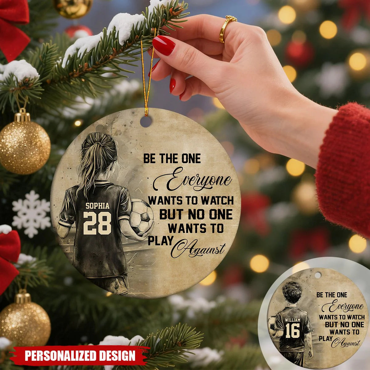 Ceramic Ornament detail view for Son/Grandson