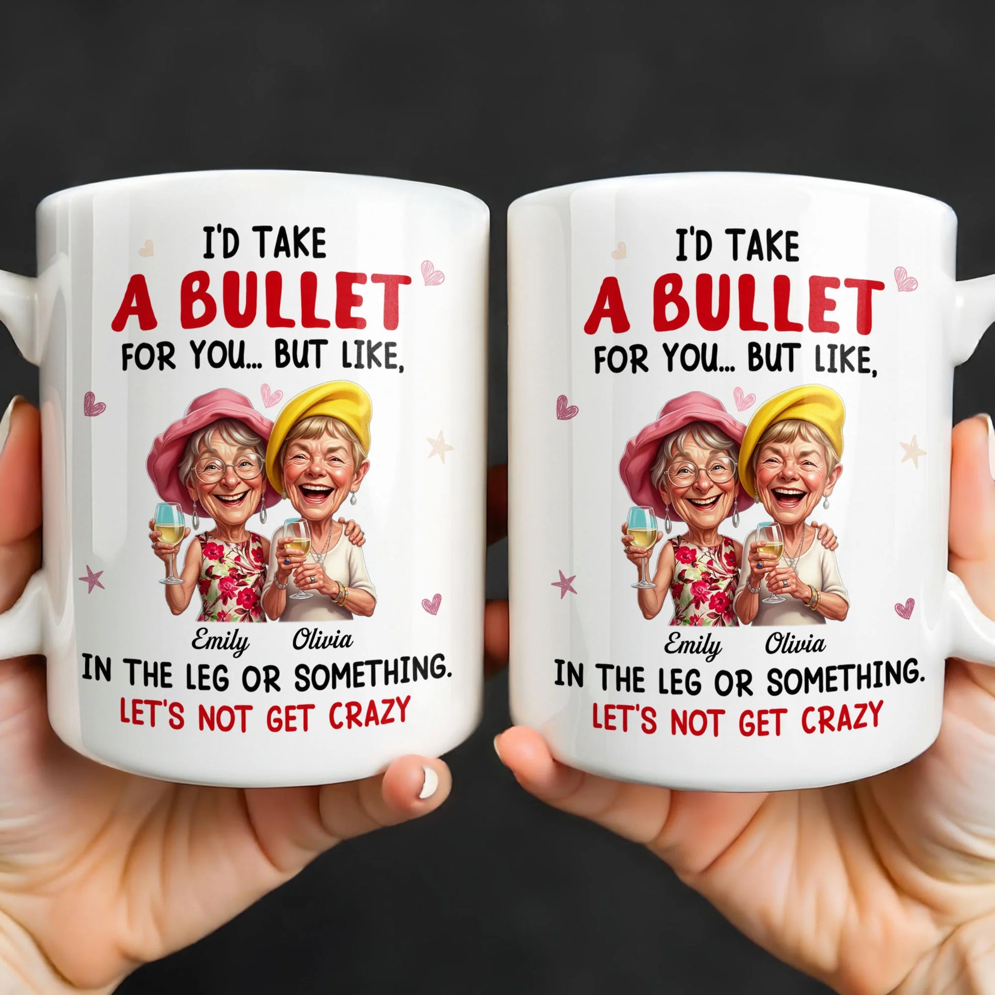 Mug material and size view - Funny Personalized Bestie Mug