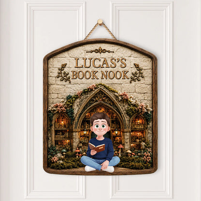 Personalized Library Wood Sign personalization view for Mom