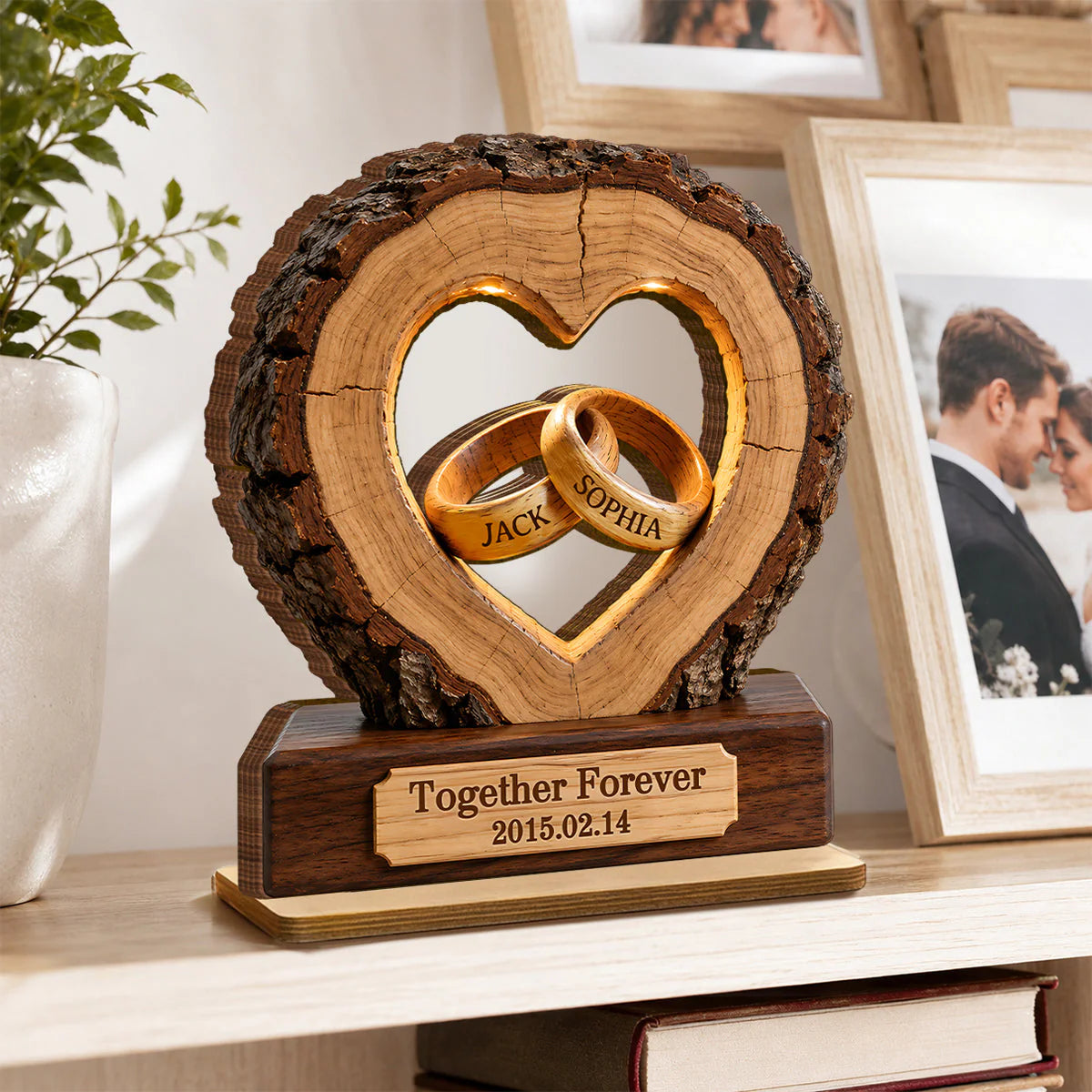 Personalized Couples Anniversary Wood Plaque for Wife with personalized design details for meaningful gifting