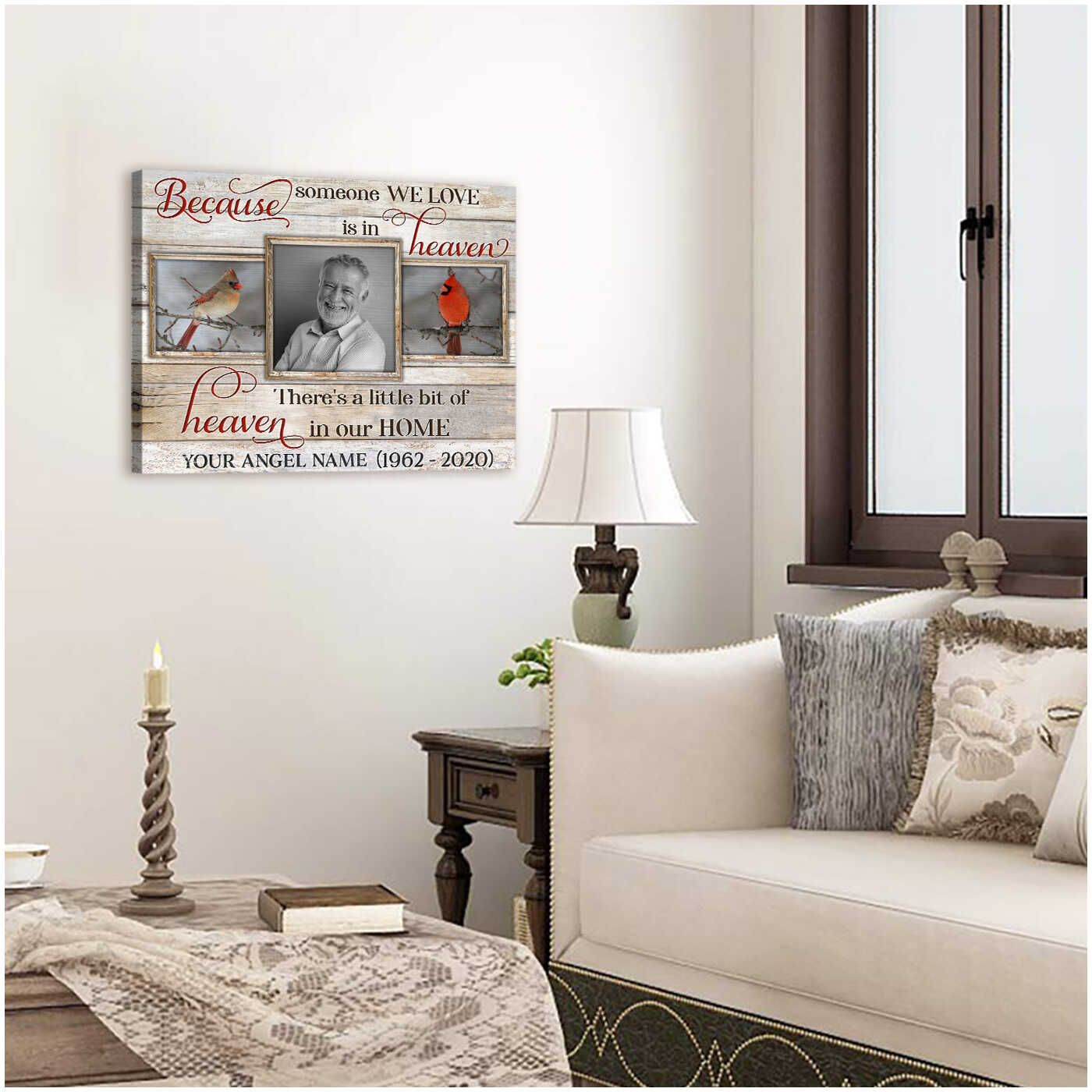 Personalized Memorial Canvas Art personalization view for Mom