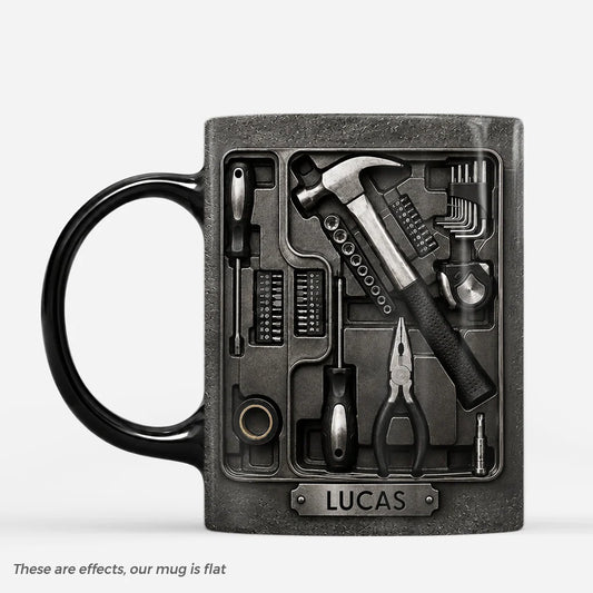 Custom Toolbox Ceramic Mug - Personalized Coffee Cup Gift for Him