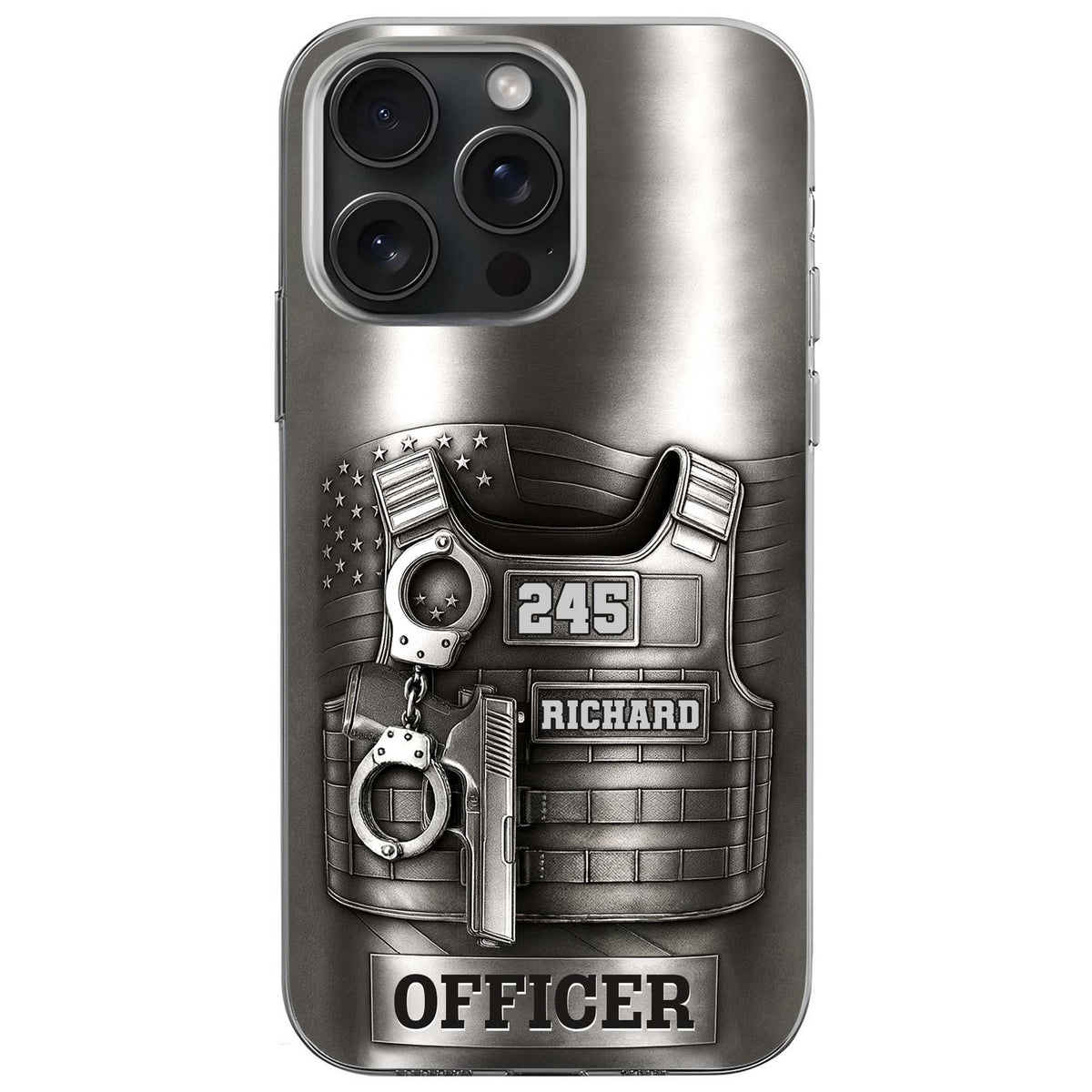 Customizable Police Officer Design With Badge, Tools
