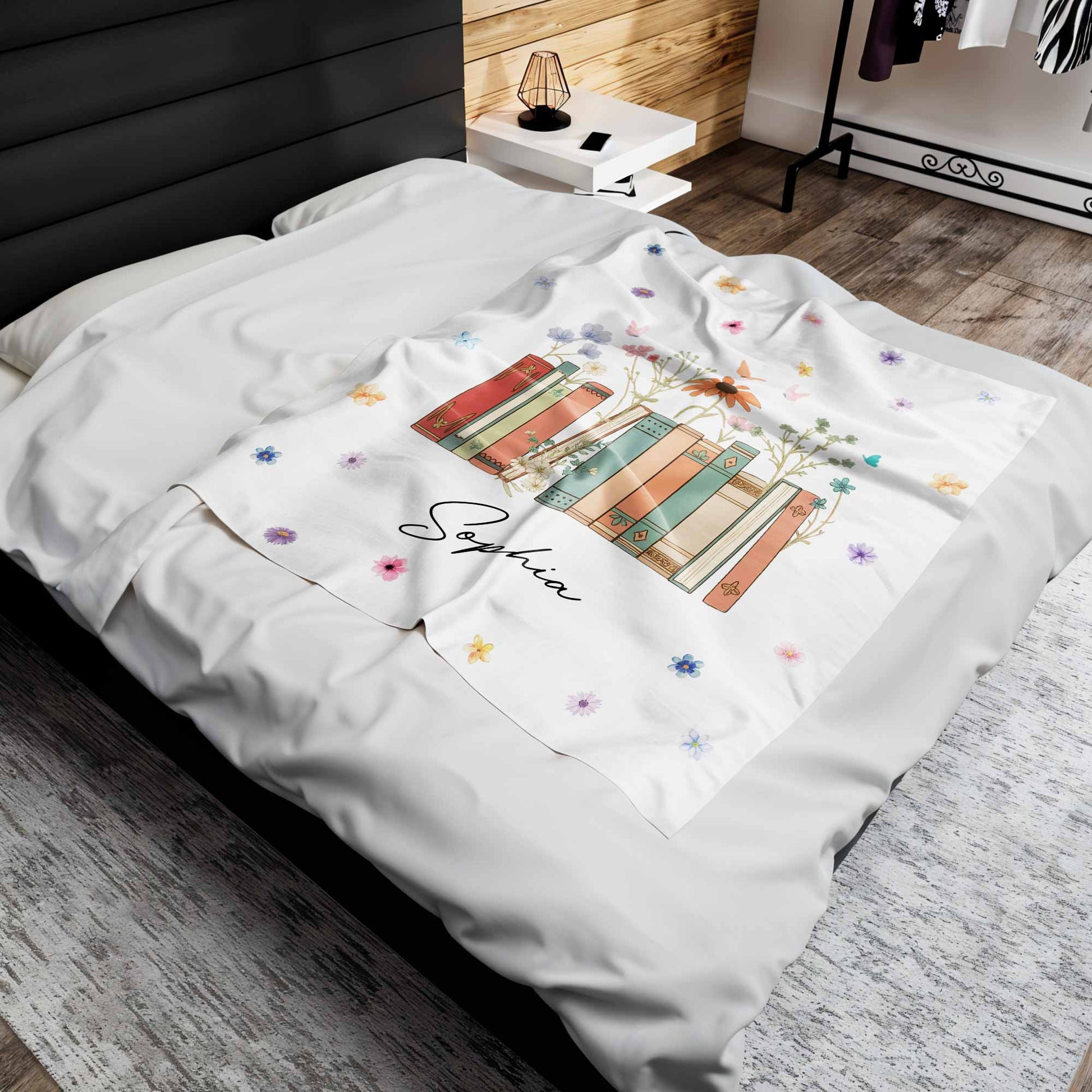 Add Your Message, A Cozy Companion For Every Book Lover With Flowers And Books