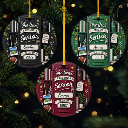 "The Year I Became A Senior" Personalized Ceramic Ornament - Keepsake Gift for High School Graduate Kids