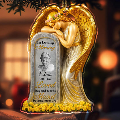 Loved Beyond Words Missed Beyond Measure - Personalized Memorial Acrylic Ornament for Family