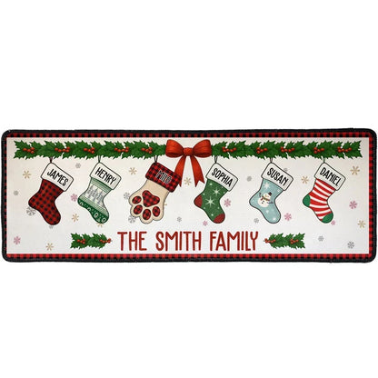 Christmas Family Together Personalized Runner Rug - Holiday Decor for Mom & Grandma
