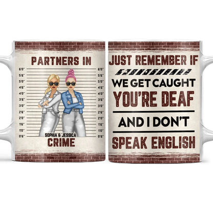 "Partners In Crime" Personalized Bestie Mug - Funny Custom Best Friend Coffee Cup