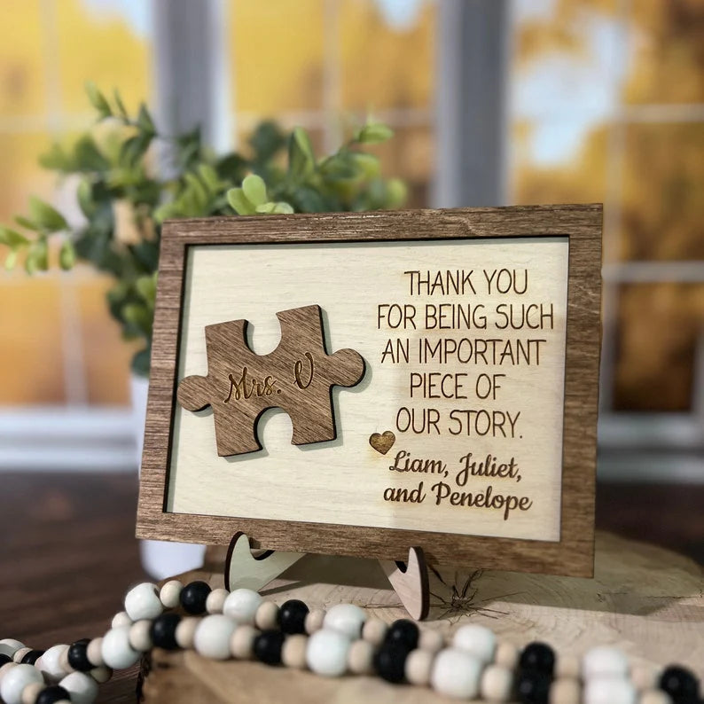 Plaque material and size view - Personalized Teacher Appreciation Plaque